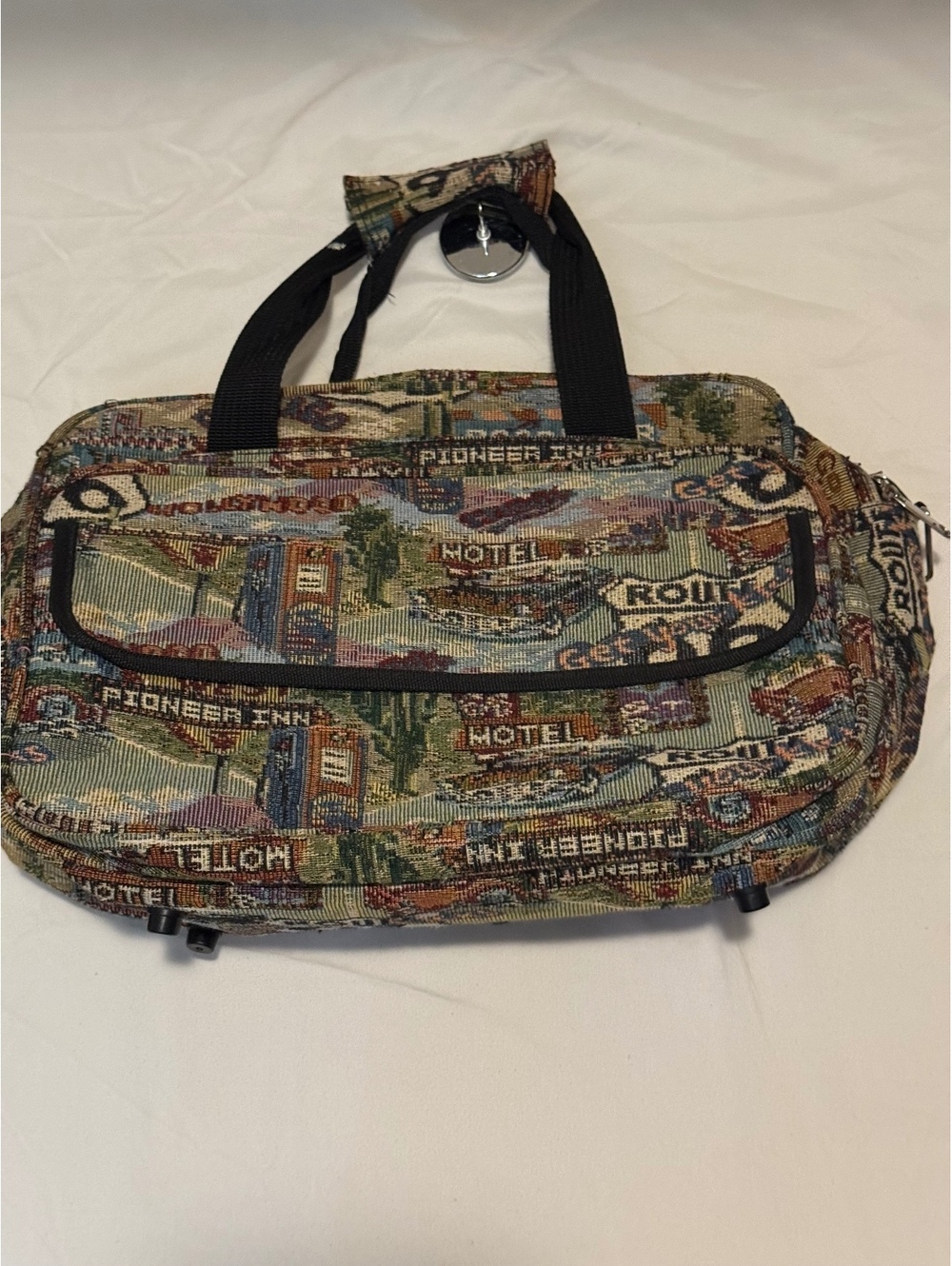 Vintage Route 66 Tapestry Weekender Travel Bag Pioneer Express